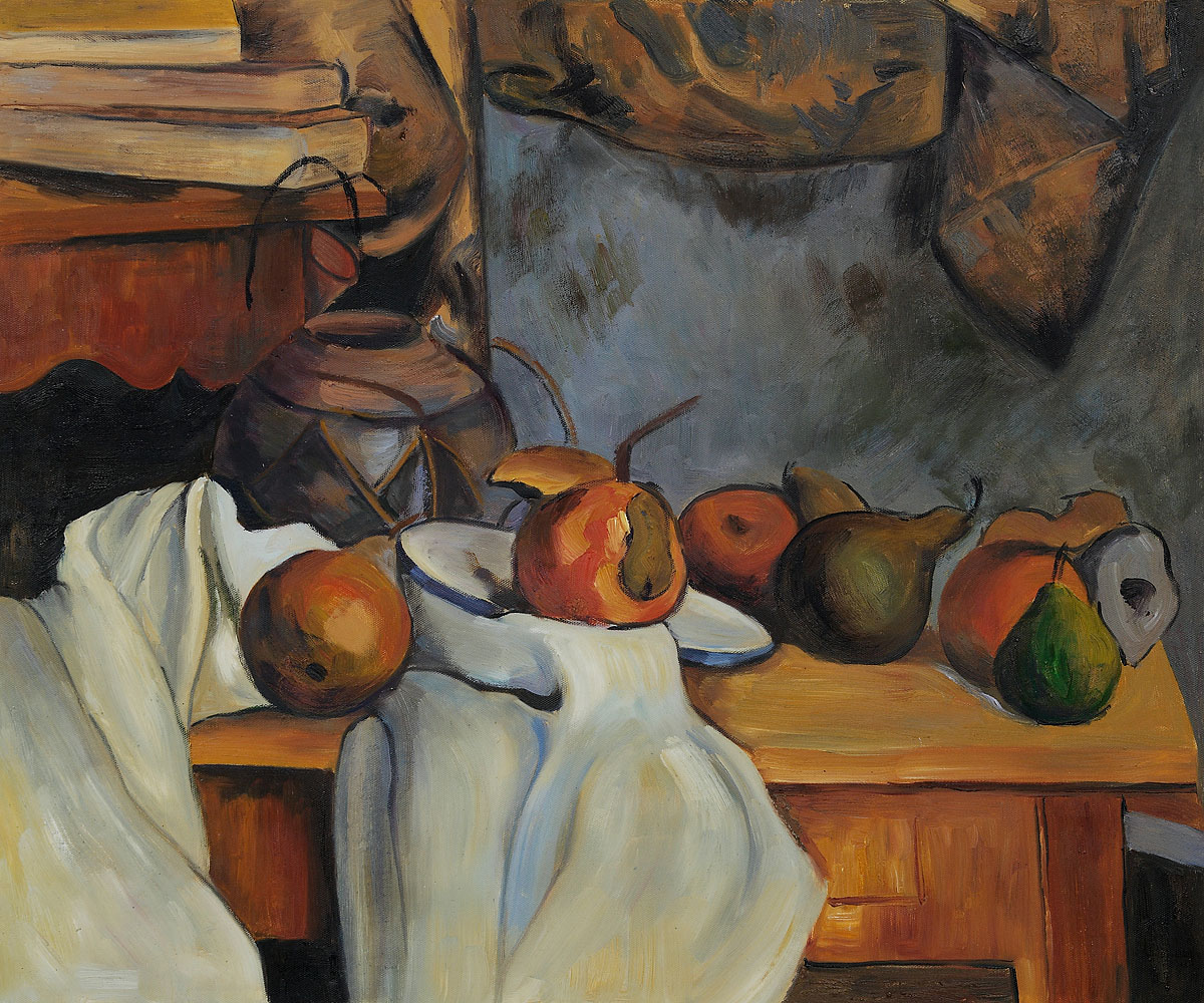 Ginger Pot with Pomegranate and Pears by Paul Cezanne